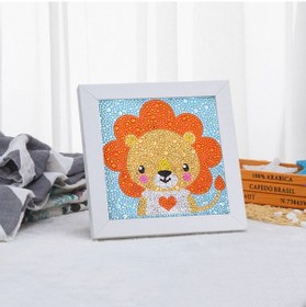 Resim Hfambition Çocuklar İçin 15x15cm Tam Taş Dıy El Sanatı Pano, Özel Şekilli Kristal Taşlar, Çerçeve Hariç Kırmızı - Siyah 