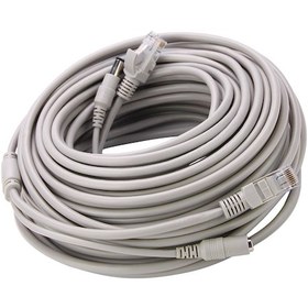 Resim Tenfowee Ip Kamera Ve Nvr İçin 20m Cat5 Rj45+dc Güç Birleşik Kablosu 2.1mm/5.5mm, 10/100mbps 