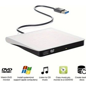 Resim Willowhaven Beyaz Usb 3.0 Type-c Taşınabilir Dvd Yazıcı Okuyucu Cd Dvd Rw Laptop Pc Mac 