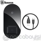 Resim Baseus Simple 2in1 Kablosuz Wireless Şarj 18W iPhones+iPods Baseus Simple 2in1 Kablosuz Wireless Şarj 18W iPhones+iPods