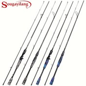 Resim Sougayilang Orta Güçlü Hızlı Eylem Balıkçı Kamışı - Titanyum Çelik Rehberli Kompozit Grafit & Fiberglas Boşluk, Tatlı ve Tuzlu Su için Ambidextrous Spinning & Casting Kamış, Baitcaster Uyumlu (Karışık Renkler), Çok Yönlü Balık Kamışı, Şık Kamış Tasarımı, Dayanıklı Yapı 