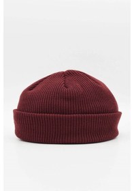 Resim Külah Erkek Bordo Örgü Docker Bere Skullcap-Bordo-Standart 
