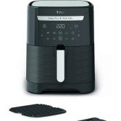 Resim Geniş Kapasiteli 2'si 1 Arada Fritöz ve Izgara, Yağsız, Çift Bölmeli, Gri 