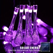 Resim Güneş enerjili açık hava su damlası dizisi ışıkları, Cadılar Bayramı ve Noel su damlası ışıkları, avlu, çim, çit, partiler, düğünler için uygun bahçe dekorasyon peri ışıkları, 8 mod, 1 dize 