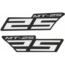 Resim Yamaha Mt-25 Uyumlu Beyaz Yan Stıcker Set 