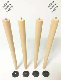 Resim Ahşap Ham Ayak 50 Cm 4'lü Set Kütük Masa Orta Sehpa Zigon Ayağı 