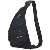 Resim Gajeena Erkek Öğrenci Sling Çanta Siyah, Suya Dayanıklı Oxford Kumaş, 5 Bölmeli, Seyahat-okul Spor İçin Multifonksiyonel Siyah 