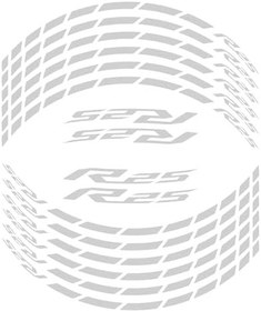Resim GP Kompozit Yamaha YZF-R25 / YZF-R3 2015-2024 için Uyumlu Yansıtıcı Gri Jant Şeridi 