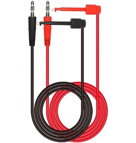 Resim Multimetre Kanca Test Prob Çifti 1 Metre Banana Hook Klips 