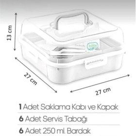 Resim Elçi Home Beyaz 32 Parça 6 Kişilik Çantalı Piknik Seti 