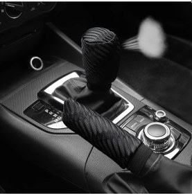 Resim 2 Adet Üç Boyutlu Nefes Alabilen File Kumaş Nem Emme Rahat Araba El Freni Black Black 