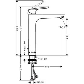 Resim Hansgrohe Logis E Tek Kollu Çanak Lavabo Bataryası 230 Kumandalı 71179000 