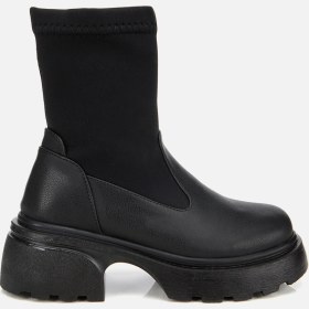 Resim Hotiç Kadın Siyah Streç Kalın Tabanlı Bilekte Düz Bot 01boh315060a100 01boh315060a100 Siyah 