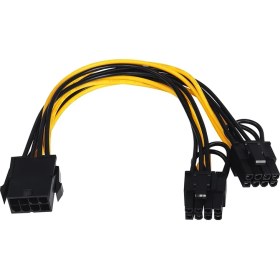 Resim Pcı-E 8 Pin Dişi - Çift 8 Pin (6+2) Erkek Kablo 8pin Çoklayıcı Mining Ekran Kartı Uzatma Kablosu 