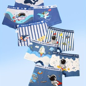Resim 8 Adet Erkek Astronot Desenli Boxer Şort 