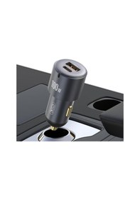 Resim Cc47 2ın1 Usb Cc47 100w Araç İçi Hızlı Şarj Soketi - Çift Portlu Usb-c + Usb-a Akıllı Adaptör 