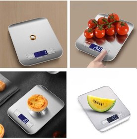 Resim Mutfak Tartısı Lcd Ekran Orta Boy Dijital Terazi Tartı 3 Kademeli: 1000-3000-5000gr/1gr Max: 5 Kg Gümüş 