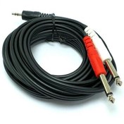 Resim electroon 3.5mm Stereo 2x6.3mm Mono Jaklı Kablo 5mt 