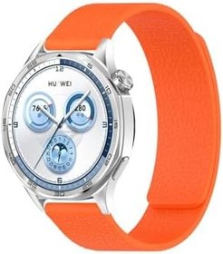 Resim Huawei Watch Gt2 Pro/Gt3 Pro/ Gt4 / Gt5 Pro / Gt6 / Gt6 Pro 46Mm İle Uyumlu Desenli Manyetik Spor Kordon Turuncu 