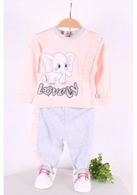 Resim Kız Bebek 2'li Kız Takım Pembe 