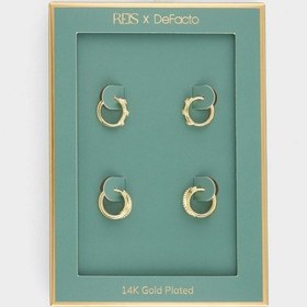 Resim Defacto Reis X DeFacto 2'li Gold Küpe G4179AXNS 