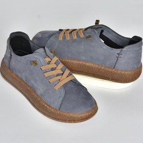 Resim Fox Shoes V999060501 Mavi Hakiki Deri Nubuk Kadın Spor Ayakkabı Sneakers Mavi-nubuk 