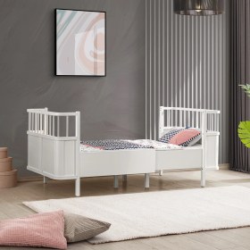 Resim Setay Mdf Beşik, Siesta Büyüyen Beşik 90x130 - Beyaz 1 Adet Comfort Yatak 90x130 