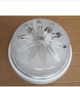 Resim Tavan Glop Armatürü, E27 Duylu, Plastik Mika Porselen, Beyaz Şeffaf, Banyo Balkon Lambası 