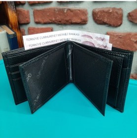 Resim Gvnbag Hakiki Deri Erkek Bozuk Para Gözlü Siyah Cüzdan Gvn-0119 