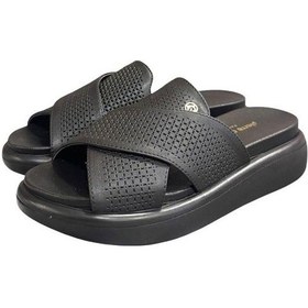 Resim Pierre Cardin Dolgu Topuk Üstü Çapraz Anatomik Bayan Terlik Siyah 