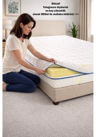 Resim Kılıf Aloe 140x200 Yatak Kılıfı Koruyucusu Yatak Örtüsü Fermuarlı Kılıf Kapitone 