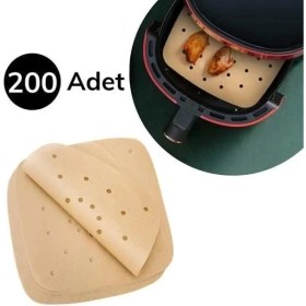 Resim MCM Group 200 Adet Air Fryer Pişirme Kağıdı Tek Kullanımlık Pişirme Kağıdı Delikli Kare Model 