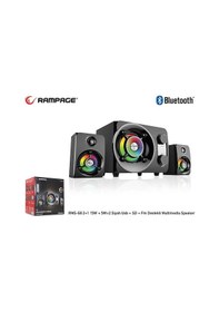 Resim Rampage RMS-G8 2+1 25W Bluetooth +USB-SD-FM Rainbow Siyah Led Işıklı Oyuncu Ses Sistemi 