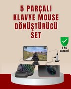 Resim 5 İ 1 Arada Mobil Oyun Seti Klavye Mouse Dönüştürücü İos & Android Diğer 