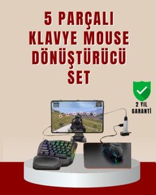 Resim 5 İ 1 Arada Mobil Oyun Seti Klavye Mouse Dönüştürücü İos & Android Diğer 