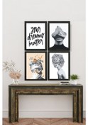 Resim Artavessa 4 Parça Çerçeve Görünümlü Mdf Tablo Seti - ART4CRVDK77 