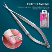 Resim Ergonomik Paslanmaz Çelik Hassas Tırnak Makası - Kesim için Kavisli Kenar, Ölü Deri & Batık Tırnaklar için Yaylı, Koku İçermeyen Manikür Aracı Saklama Kutusu ile, Tırnak Makası Seti 