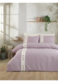 Resim Primacasa Çift Kişilik Nakışlı Nevresim Takımı Daisy Pudra Desenli 