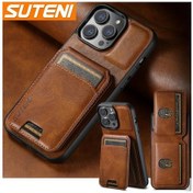 Resim Chenkestoreone Suteni Premium Yapay Deri Kartlık İphone 15 Pro Max Mavi 