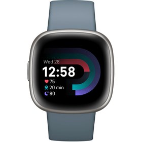 Resim Fitbit Versa 4 Akıllı Saat (Platinyum/Deniz Mavisi) 