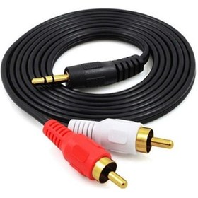Resim 3.5 Mm Stereo To 2Rca Kablosu Aux Ses Kablosu 1.5 Metre An-8534 