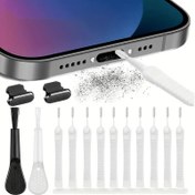 Resim 10 adet Cep Telefonu Şarj Arayüzü Temizleme Kiti, Bilgisayar Klavye Temizleme Aracı, Duş Deliği Temizleme Fırçası, Musluk Aralığı Fırçası Küçük Aracı 