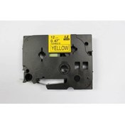 Resim Printpen Brother Uyumlu P Touch Tz Tape 9tfx621 Sari Esnek Etikete Siyah 9 mm x 8 m 