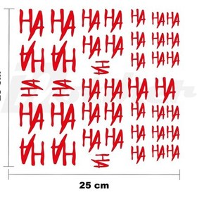 Resim Joker Haha 25x25cm Folyo Kesim Evrensel Desen Kaplama Kırmızı 