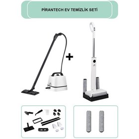 Resim PiranTech CB-102A Buharlı Temizlik Makinesi // M-210 Şarjlı Islak & Kuru Zemin Temizleyici 