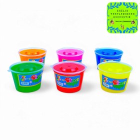 Resim Slime 6'lı 6 Renk 100 Gr X 6 Hazır Slime- Sağlık Sertifikalı 
