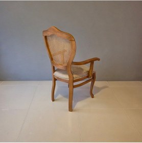 Resim Lilia - Kollu Ahşap Yemek Sandalyesi, Hazeranlı Klasik Sandalye, Masif Ahşap İskelet Kahverengi 