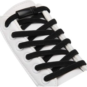 Resim Elastik Mıknatıslı Ayakkabı Bağcığı - 100 CM - Siyah 