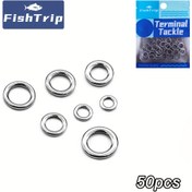 Resim FishTrip 50parça Ağır Hizmet FishTrip 50parça Ağır Hizmet Olta Katı Halkaları, Dikişsiz Olta Bağlantı Elemanları Paslanmaz Çelik Yüksek Mukavemetli Olta Aksesuarları - Gümüş Gri 