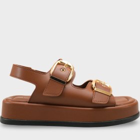 Resim Capone Outfitters Cortney Dolgu Topuklu Çift Bantlı Tokalı Kadın Sandalet 
